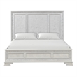 Furniture of America Gelbero Wood Panel Ornate Accent Queen Bed in White