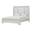 Furniture of America Gelbero Wood Panel Ornate Accent Queen Bed in White