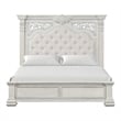 Furniture of America Byrne Wood Tufted Headboard Panel King Bed in White