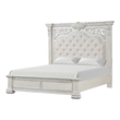 Furniture of America Byrne Wood Tufted Headboard Panel Queen Bed in White