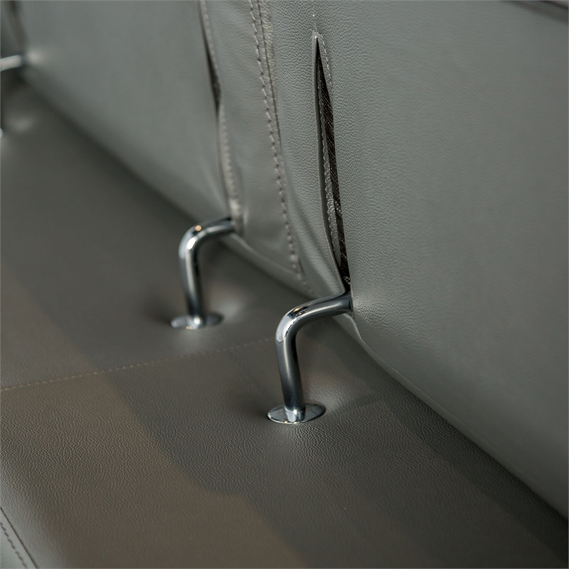 Furniture of America Lyndon Leather Dark Gray Sectional with Right Chaise