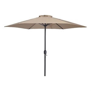 Furniture of America Cain Fabric 9' Outdoor Umbrella in Beige