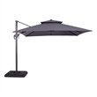 Furniture of America Harrell Polyester 10' Double Top Square Umbrella in Gray