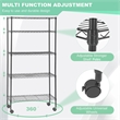 Furniture of America Rex Metal 5-Tier Wire Shelving Rack in Black