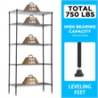 Furniture of America Rex Metal 5-Tier Wire Shelving Rack in Black