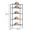 Furniture of America Rex Metal 5-Tier Wire Shelving Rack in Black