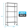 Furniture of America Rex Metal 5-Tier Wire Shelving Rack in Black