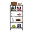 Furniture of America Rex Metal 5-Tier Wire Shelving Rack in Black