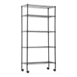 Furniture of America Rex Metal 5-Tier Wire Shelving Rack in Black
