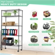 Furniture of America Rex Metal 5-Tier Wire Shelving Rack in Black