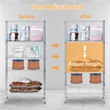 Furniture of America Rex Metal 5-Tier Wire Shelving Rack in Chrome