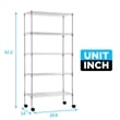Furniture of America Rex Metal 5-Tier Wire Shelving Rack in Chrome