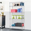 Furniture of America Rex Metal 5-Tier Wire Shelving Rack in Chrome