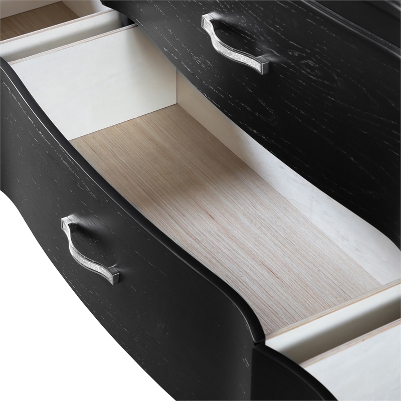 Furniture of America Seabliss Wood Queen 6-Piece Bedroom Set in Black