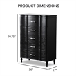 Furniture of America Seabliss Wood Queen 6-Piece Bedroom Set in Black