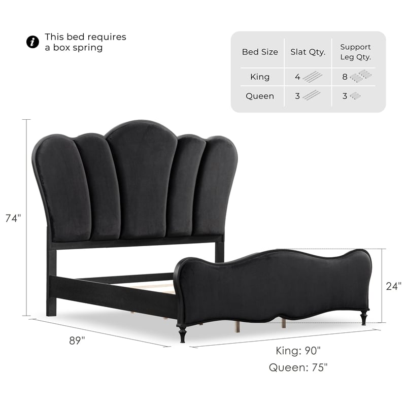 Furniture of America Seabliss Wood Queen 6-Piece Bedroom Set in Black