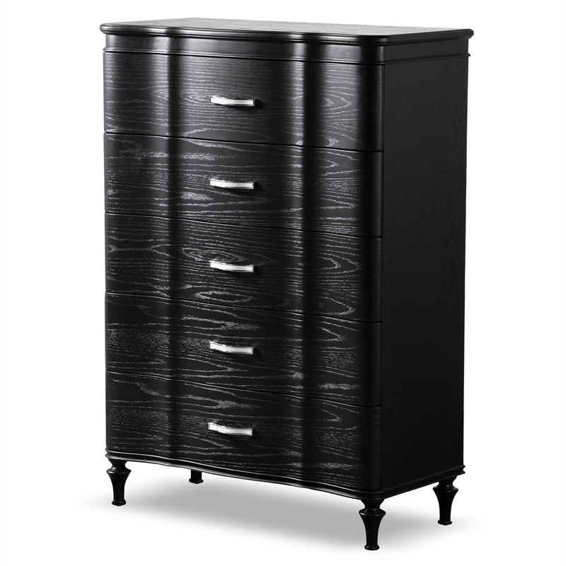 Furniture of America Seabliss Wood Queen 6-Piece Bedroom Set in Black