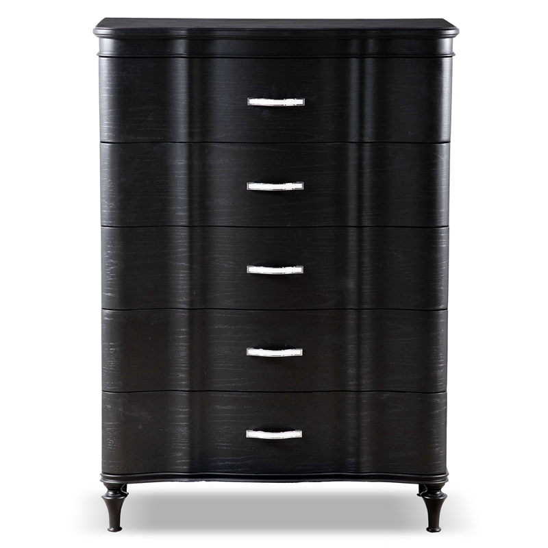 Furniture of America Seabliss Wood Queen 6-Piece Bedroom Set in Black