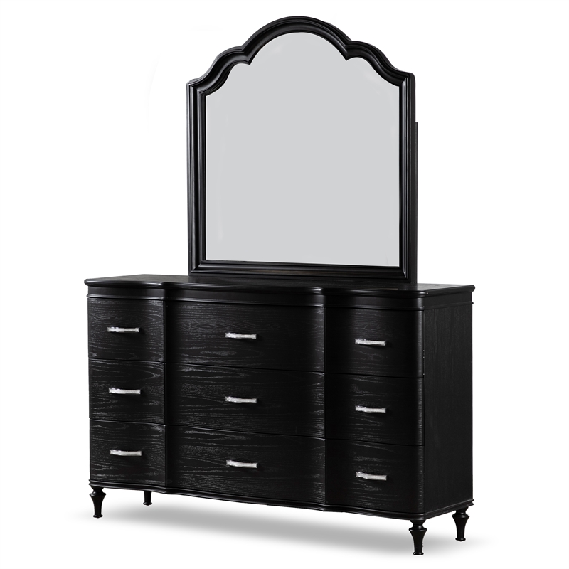 Furniture of America Seabliss Wood King 6-Piece Bedroom Set in Black