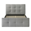 Furniture of America Nawa Mattress Ready Tufted Fabric King Bed in Light Gray