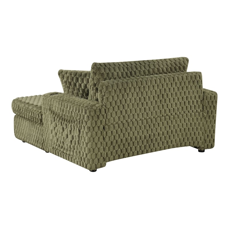 Furniture of America Dresdan Fabric 2-Arm Oversized Chaise in Green
