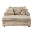 Furniture of America Dresdan Fabric 2-Arm Oversized Chaise in Light Brown