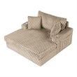 Furniture of America Dresdan Fabric 2-Arm Oversized Chaise in Light Brown