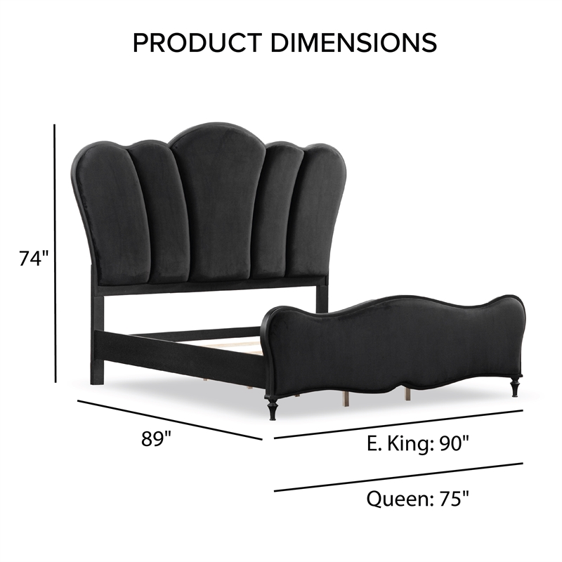 Furniture of America Seabliss Wood Queen 5-Piece Bedroom Set in Black
