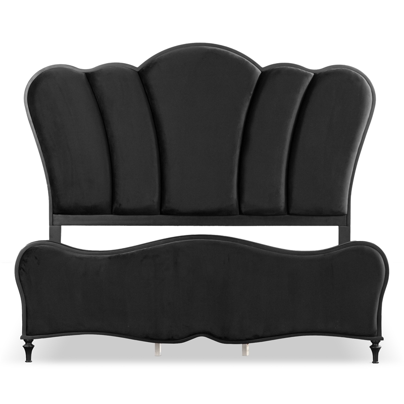 Furniture of America Seabliss Wood Queen 5-Piece Bedroom Set in Black