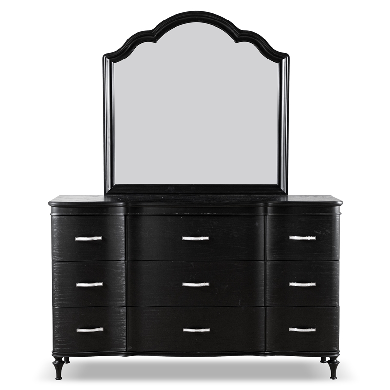 Furniture of America Seabliss Wood Queen 5-Piece Bedroom Set in Black