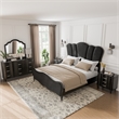 Furniture of America Seabliss Wood Queen 5-Piece Bedroom Set in Black