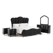 Furniture of America Seabliss Wood Queen 5-Piece Bedroom Set in Black