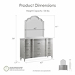 Furniture of America Seabliss Wood King 5-Piece Bedroom Set in Silver