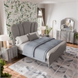 Furniture of America Seabliss Wood King 5-Piece Bedroom Set in Silver