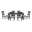 Furniture of America Peregrine Wood 7-Piece Dining Table Set in Black