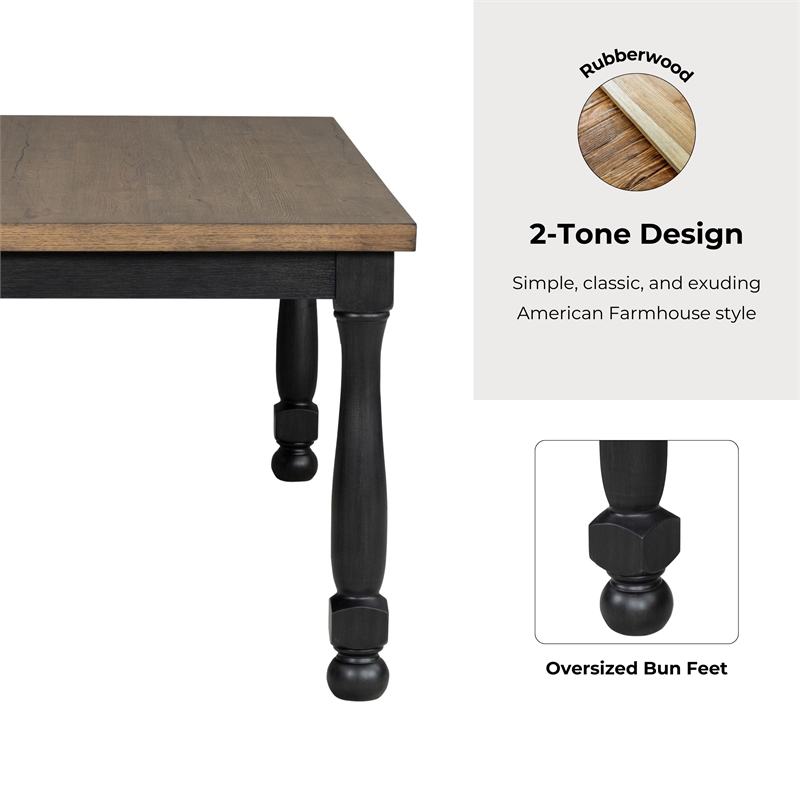 Furniture of America Peregrine Wood 7-Piece Dining Table Set in Black