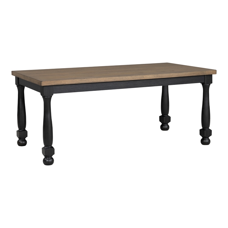 Furniture of America Peregrine Wood 7-Piece Dining Table Set in Black