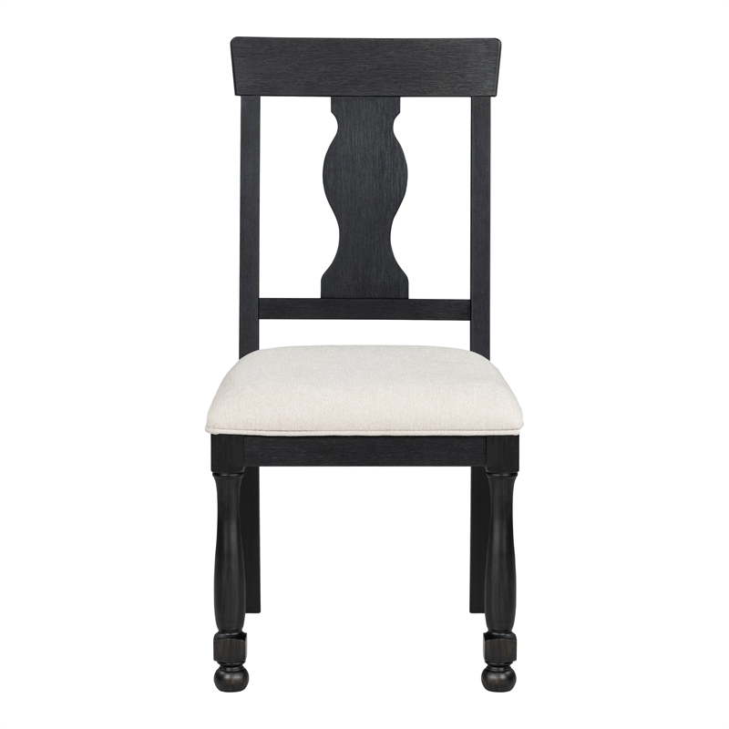 Furniture of America Peregrine Wood 7-Piece Dining Table Set in Black