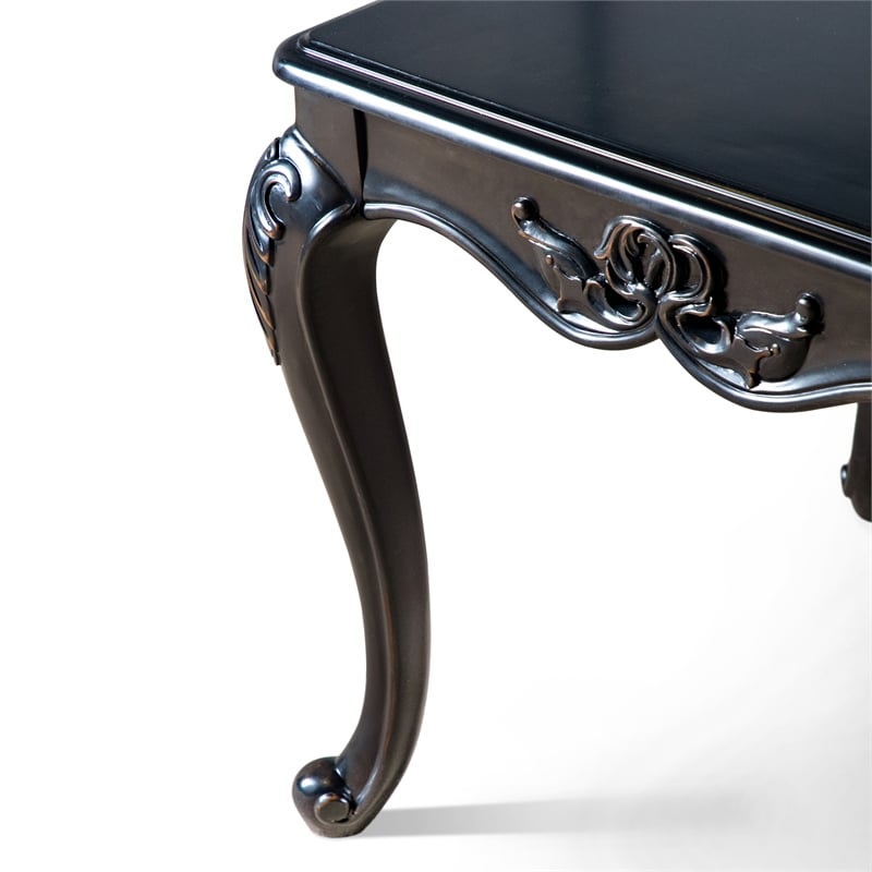 Furniture of America Raya Wood 2-Piece Coffee Table Set in Black