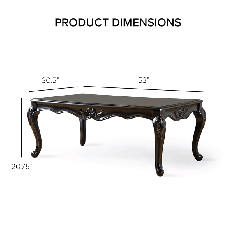 Furniture of America Raya Wood 2-Piece Coffee Table Set in Black