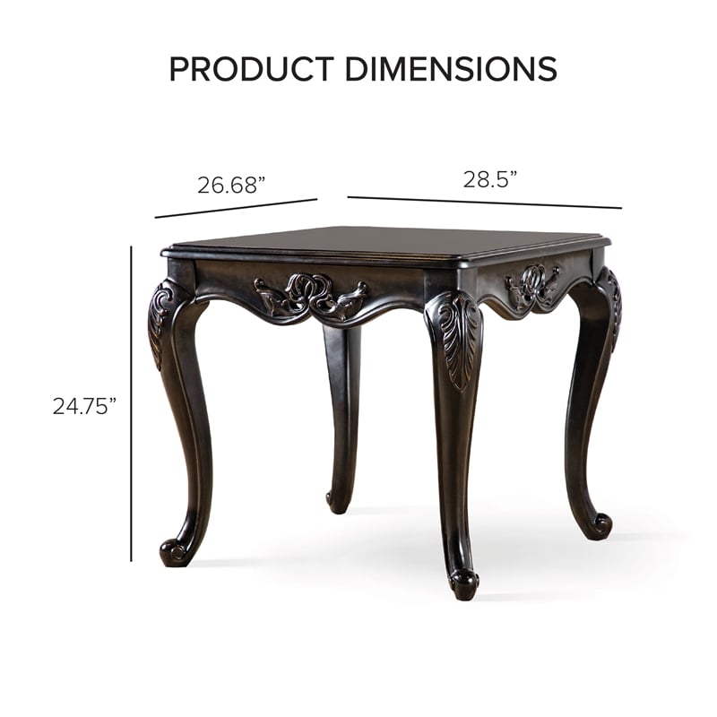 Furniture of America Raya Wood 2-Piece Coffee Table Set in Black