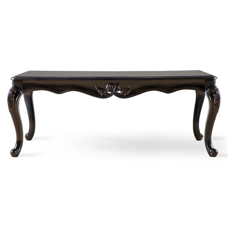 Furniture of America Raya Wood 2-Piece Coffee Table Set in Black