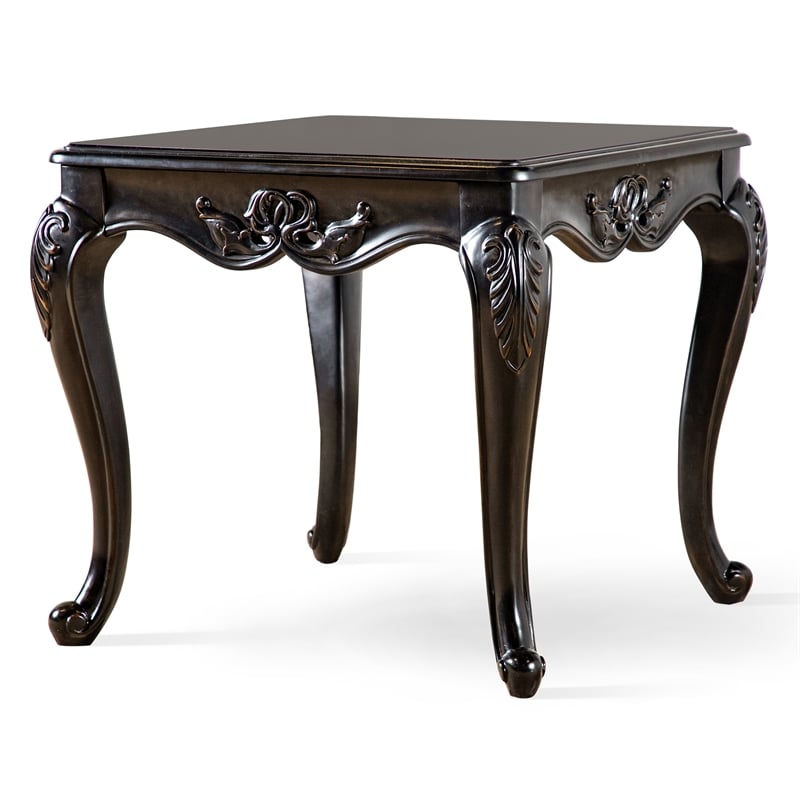 Furniture of America Raya Wood 2-Piece Coffee Table Set in Black