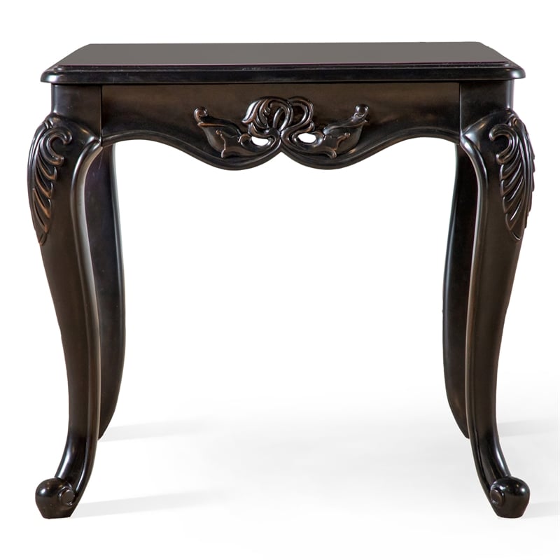 Furniture of America Raya Wood 2-Piece Coffee Table Set in Black
