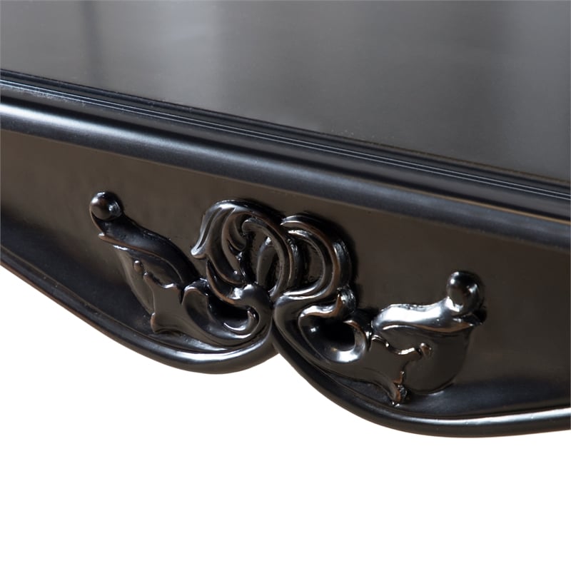 Furniture of America Raya Wood 2-Piece Coffee Table Set in Black
