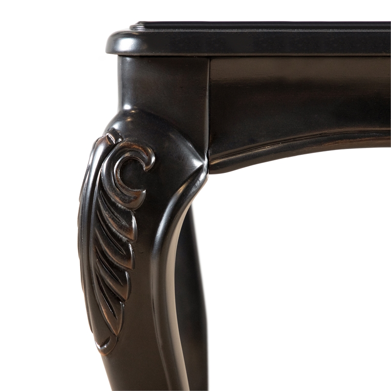 Furniture of America Raya Wood Coffee Table with Cabriole Legs in Black