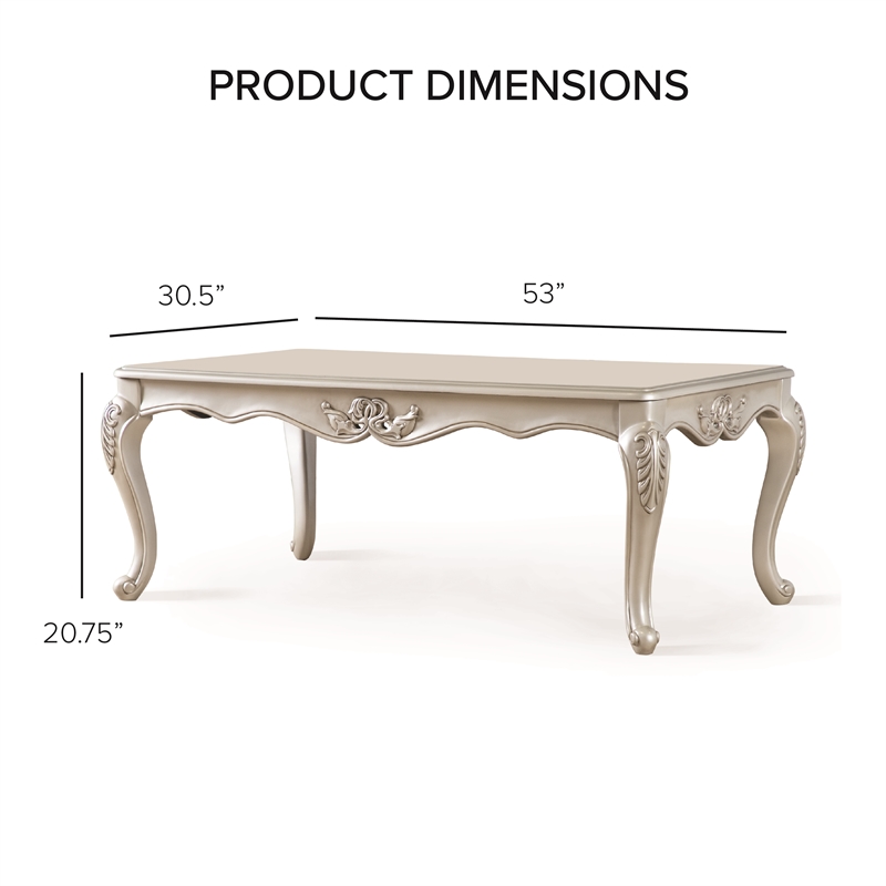 Furniture of America Raya Wood Coffee Table with Cabriole Legs in Gold