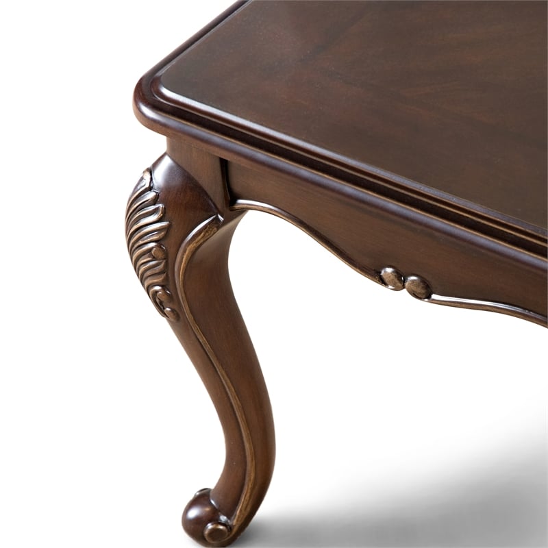 Furniture of America Adelaide Wood Coffee Table with Cabriole Legs in Brown