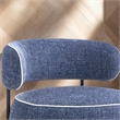 Furniture of America Granier Blue Fabric Swivel Chair with Curved Backrest