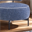 Furniture of America Granier Blue Fabric Swivel Chair with Curved Backrest